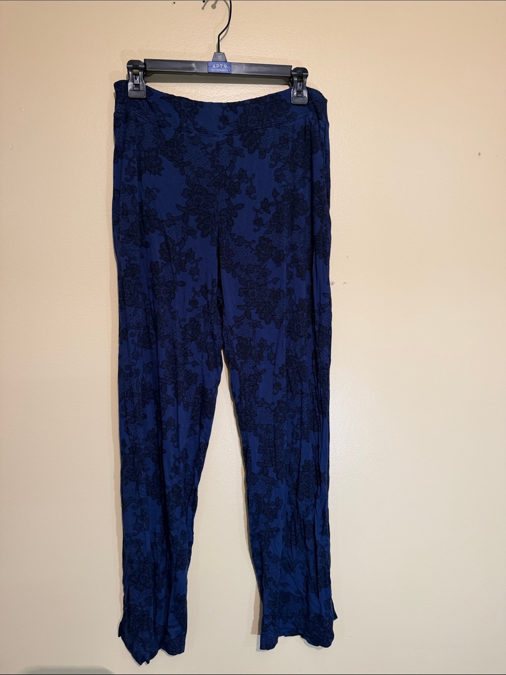 Navy Floral Lounge Pants for Women - Soft Relaxed Fit